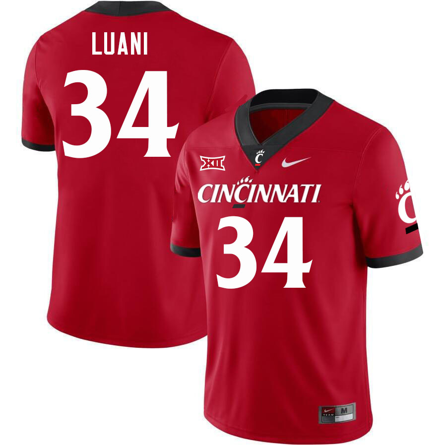 Cincinnati Bearcats #34 Tofa Luani College Football Jerseys Stitched-Red